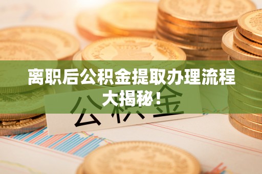 青原离职后公积金提取办理流程大揭秘！